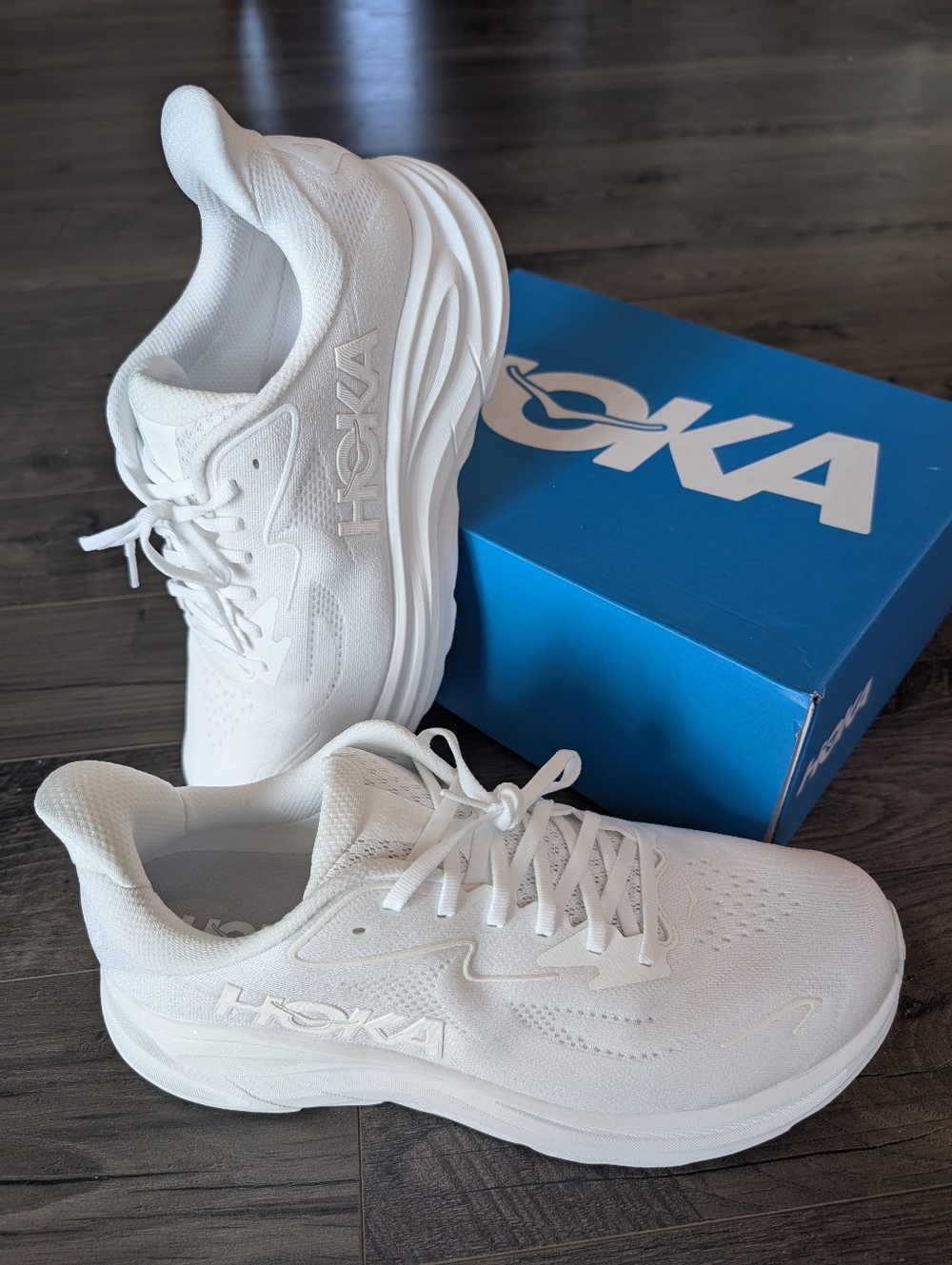LIKE NEW HOKA ONE ONE Clifton 10 Men's 12.5D White/White